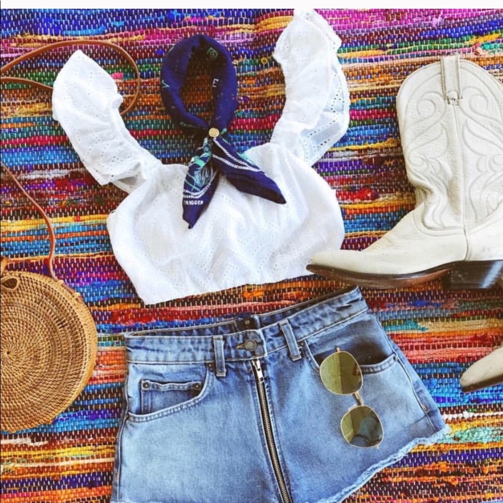 White LF crop top